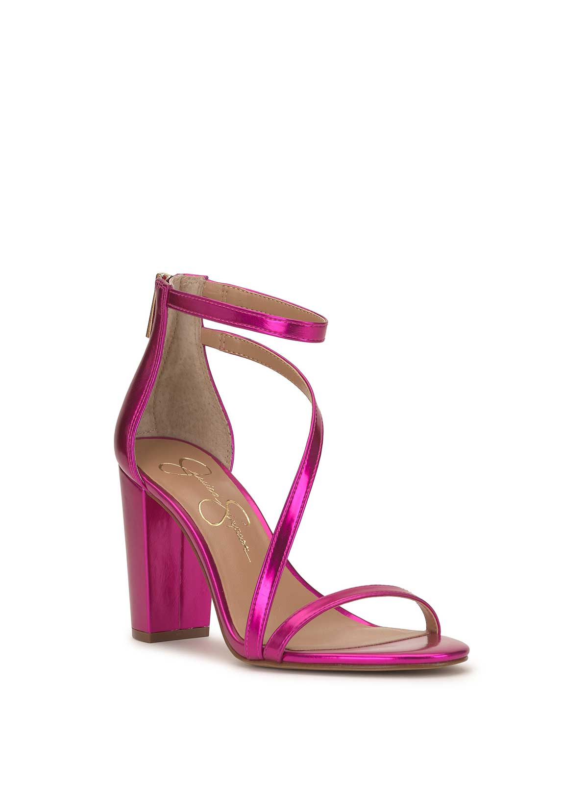 Oh Please Pink Strappy Heeled Sandals With Diamante Chains – Club L London  - USA