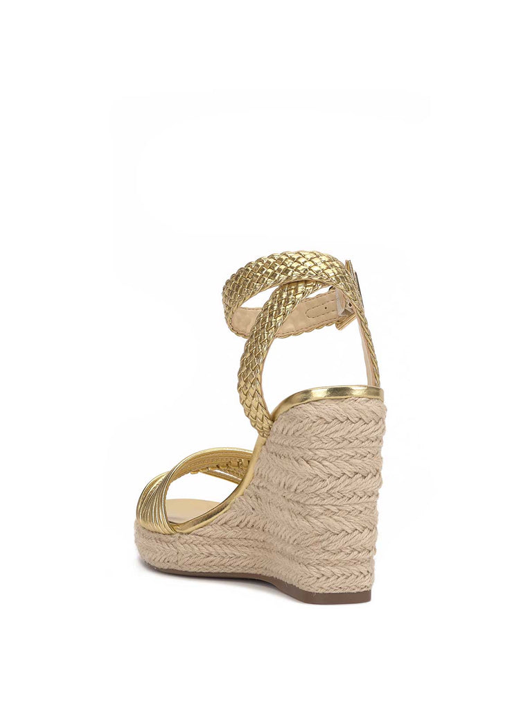 Talise Braided Wedge in Gold