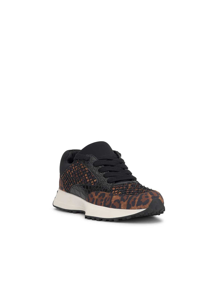 Tameranne Sneaker in Black & Leopard