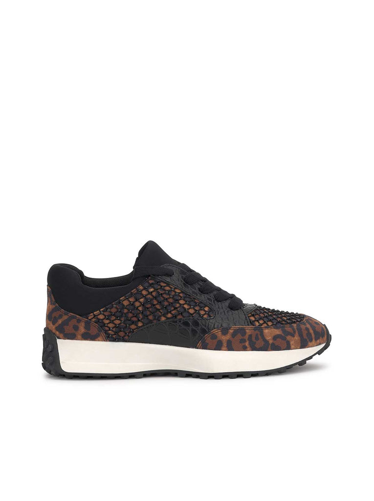 Tameranne Sneaker in Black & Leopard