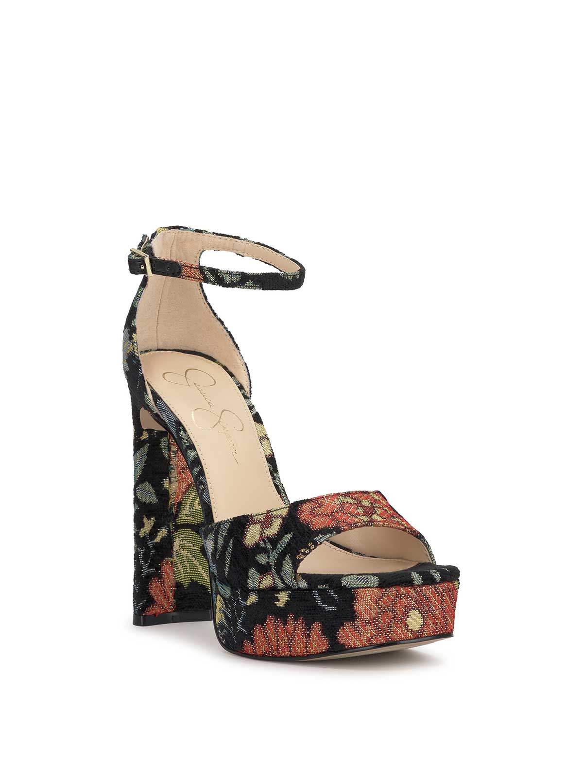 Telxia Platform Sandal in Black Floral