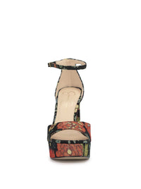 Telxia Platform Sandal in Black Floral