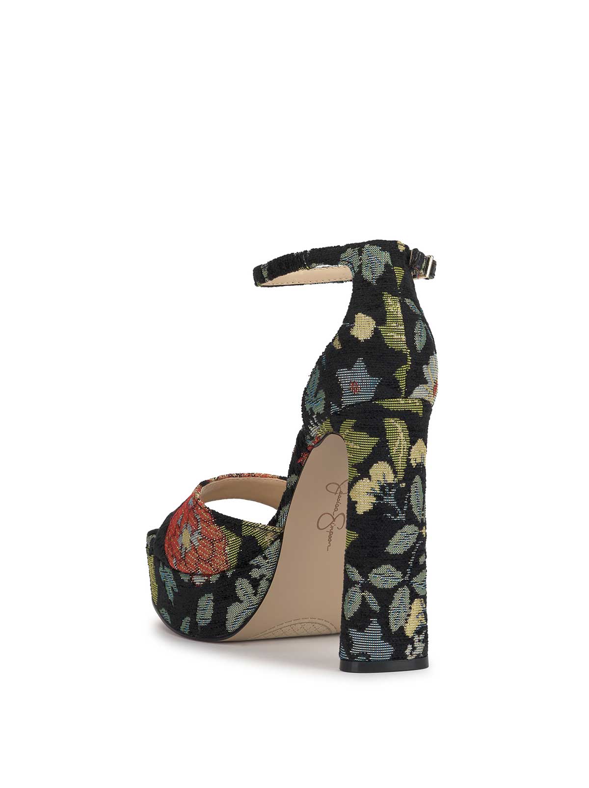 Telxia Platform Sandal in Black Floral