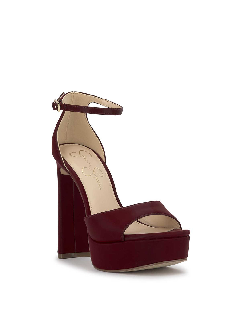 Telxia Ankle Strap Platform Sandal in Dark Cherry