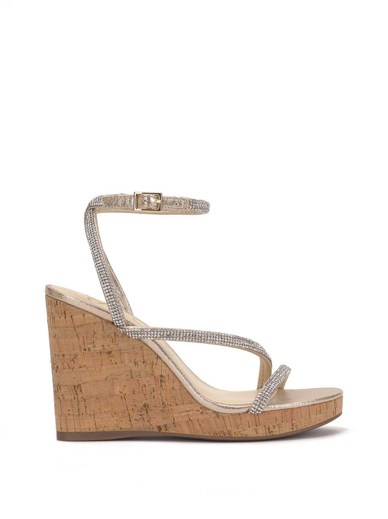 Tenley Embellished Wedge in Champagne