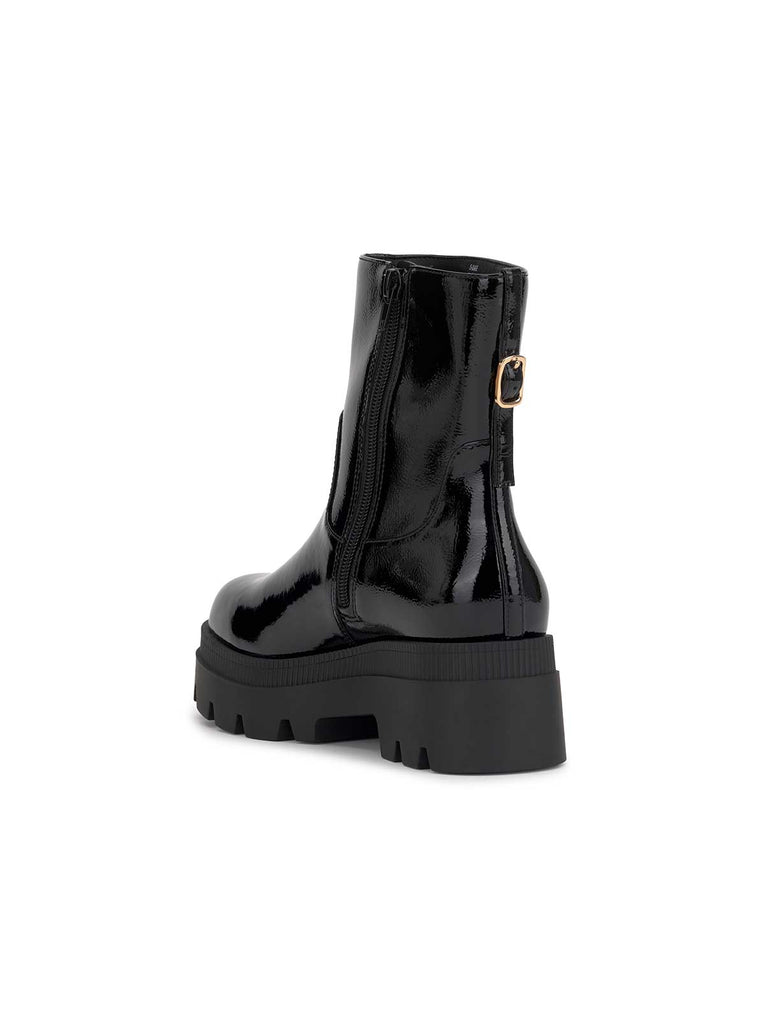 Ulalie Lug Bootie in Black Patent