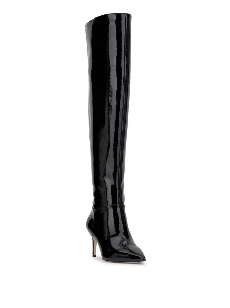 Verity Stiletto Boot in Black Patent