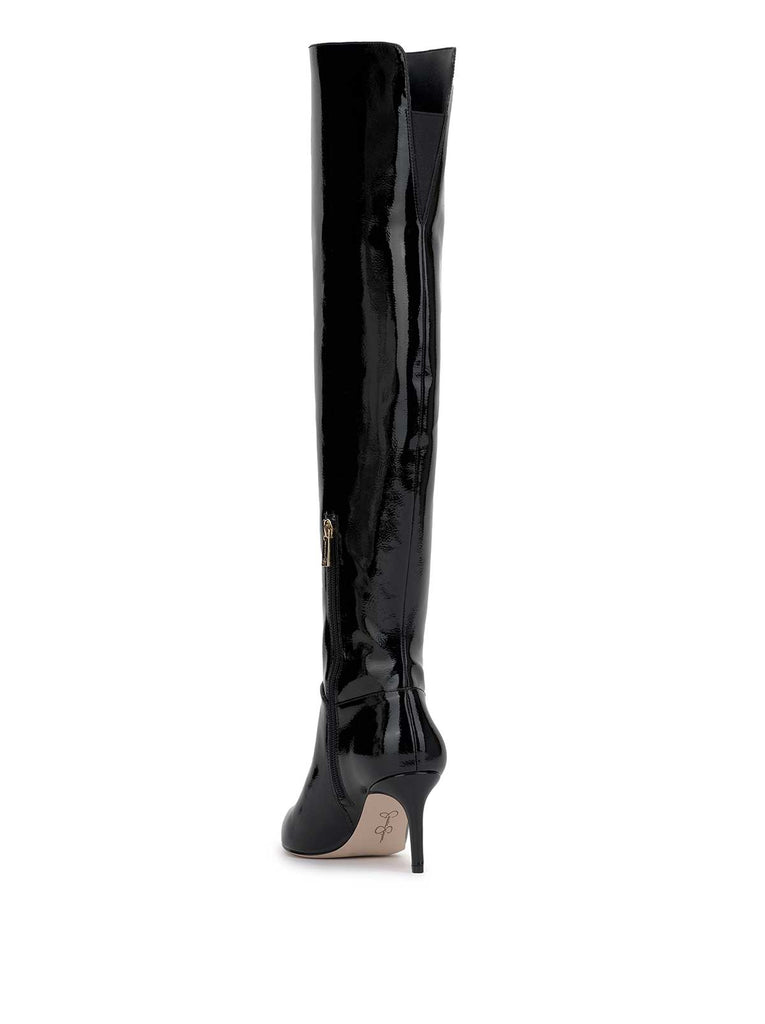 Verity Stiletto Boot in Black Patent