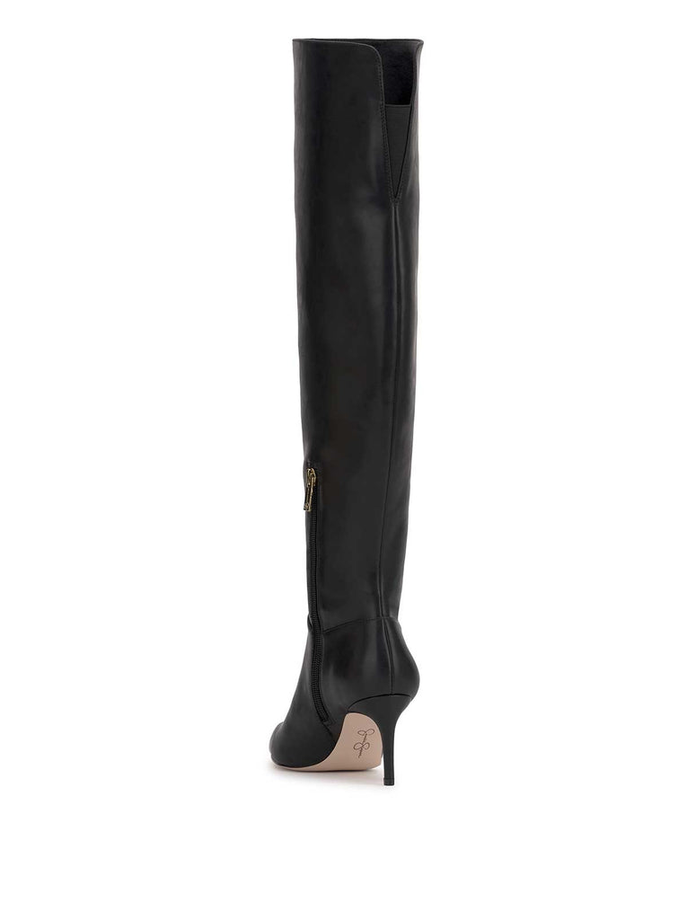 Verity Stiletto Boot in Black Leather