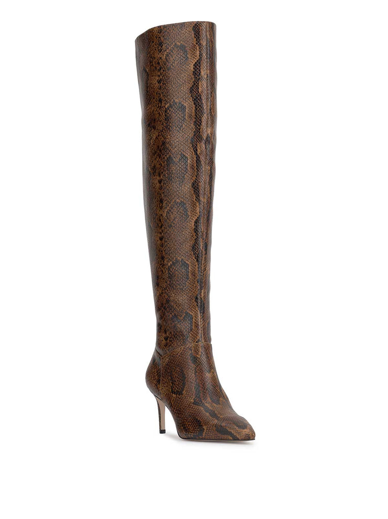 Verity Stiletto Boot in Sand Snake