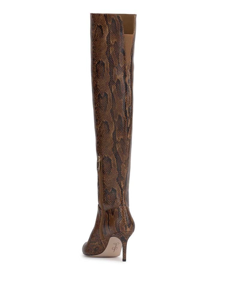 Verity Stiletto Boot in Sand Snake