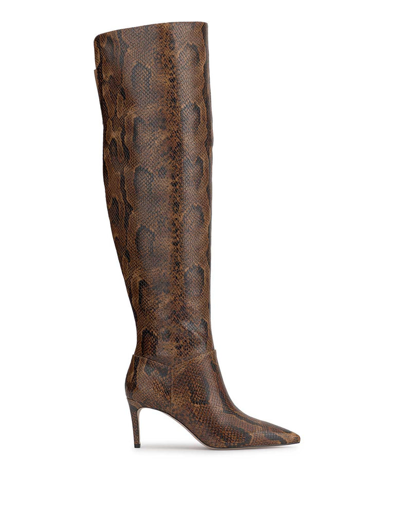 Verity Stiletto Boot in Sand Snake