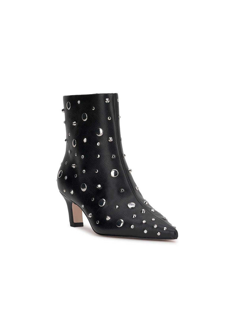 Viviana Kitten Heel Bootie in Black