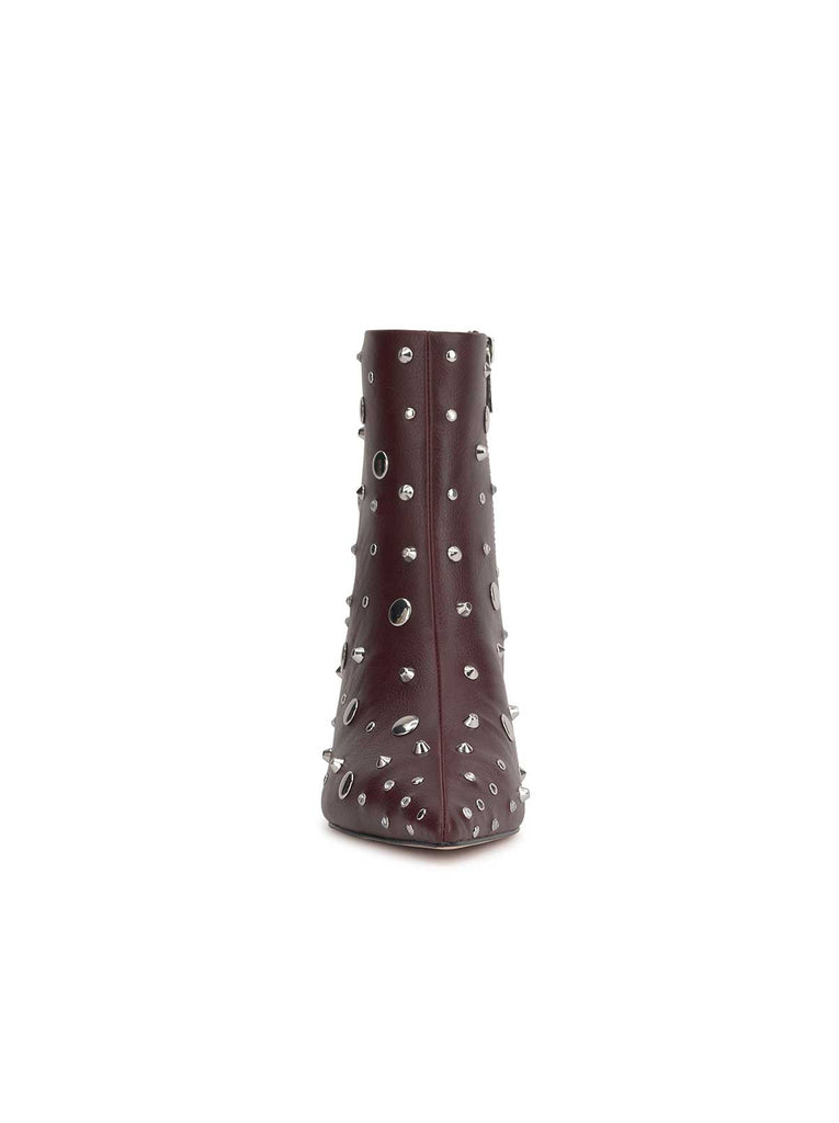 Viviana Kitten Heel Bootie in Dark Cherry