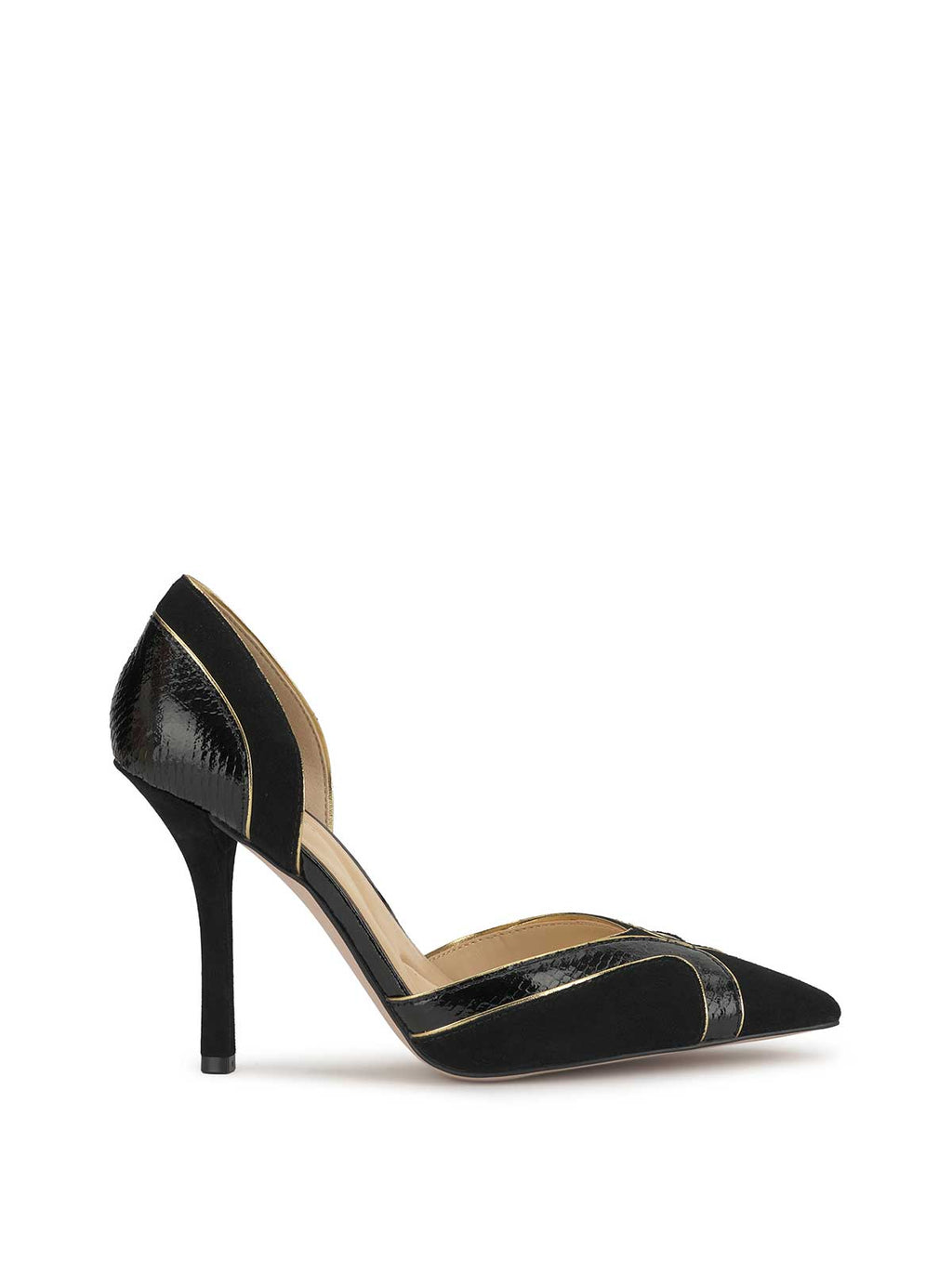Vuley High Heel in Black & Gold