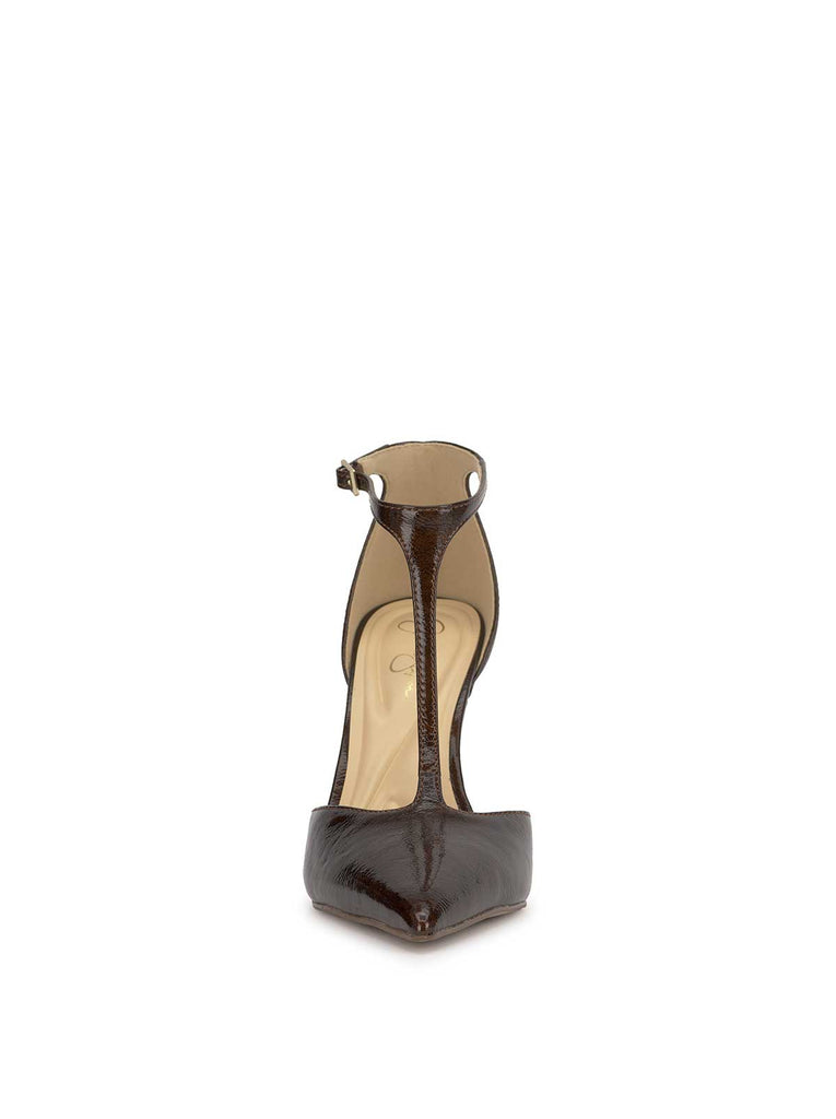 Willna T-Strap Pump in Chocolate Brown