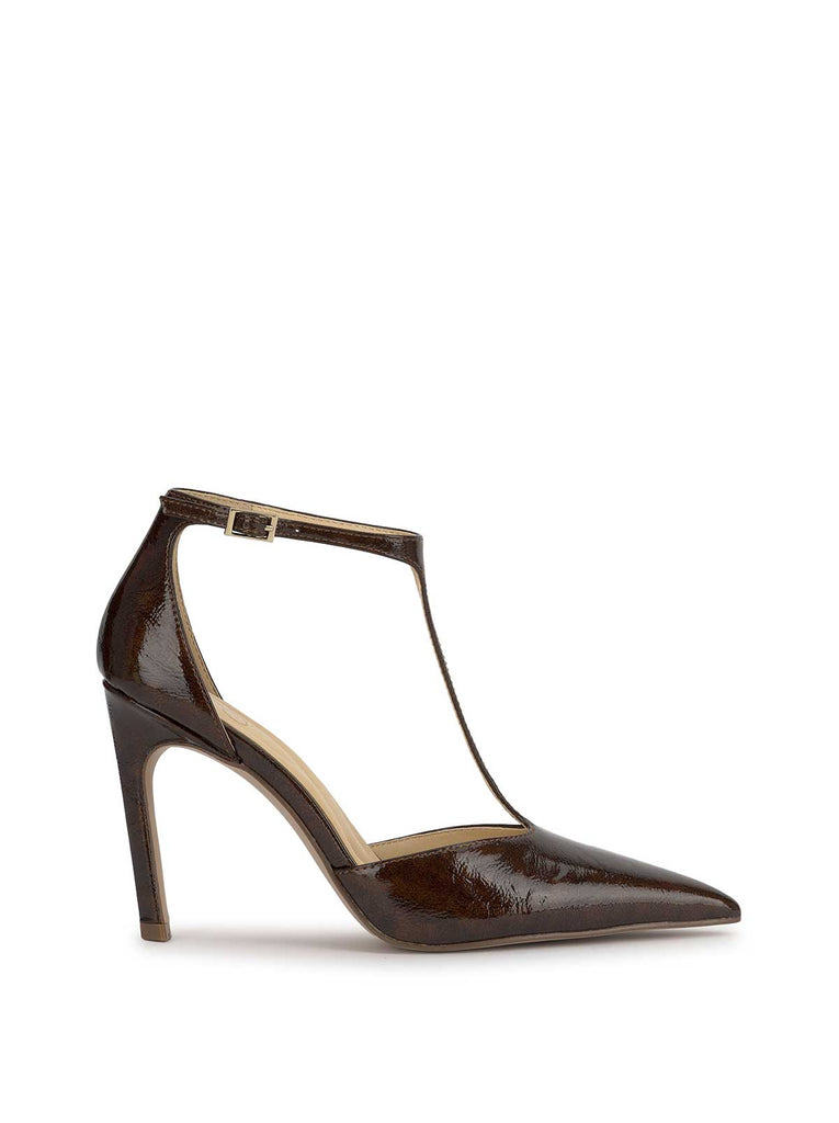 Willna T-Strap Pump in Chocolate Brown