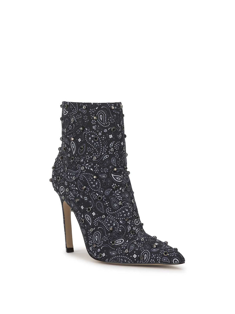 Wilonix Pointed Toe Bootie in Midnight Bandana