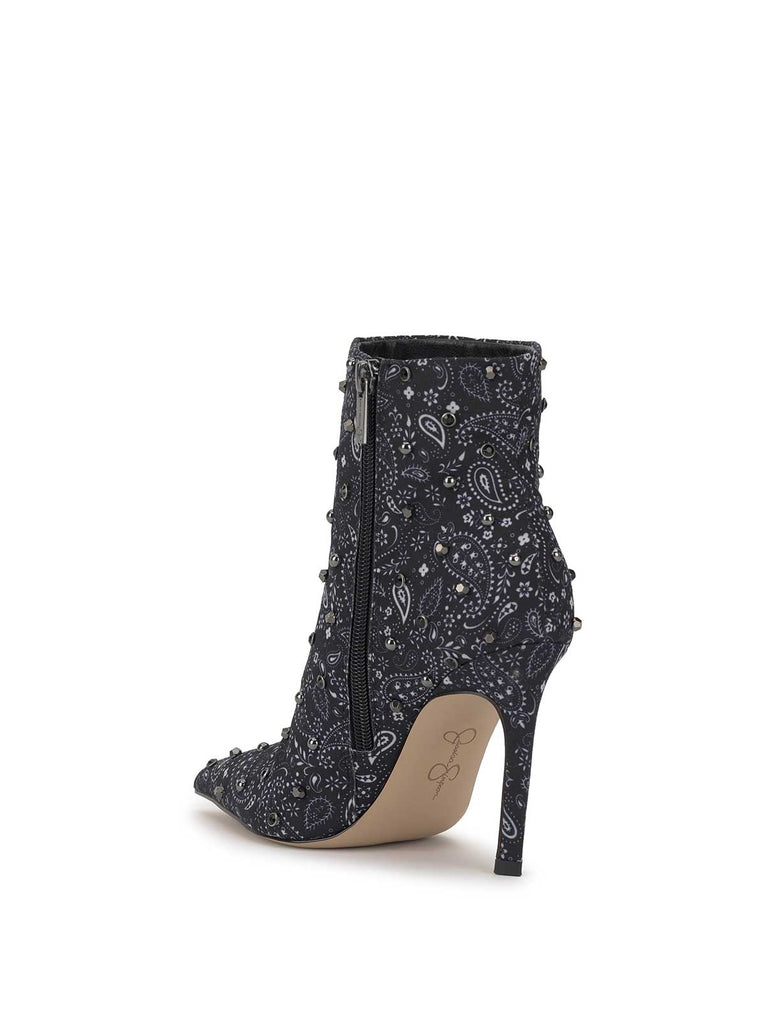 Wilonix Pointed Toe Bootie in Midnight Bandana