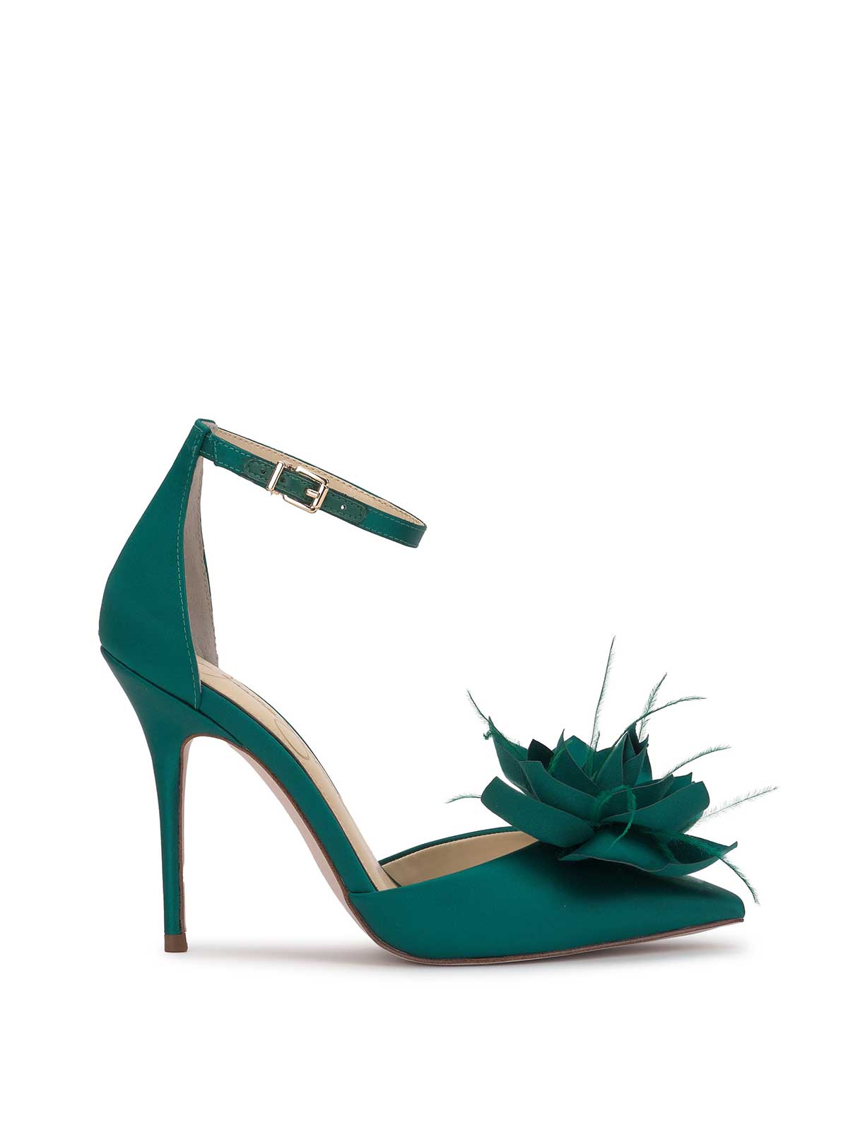 Womens Contesa Grass Green Satin Peep-toe D'orsay Mid-heel Dressy Pump |  Nina Shoes