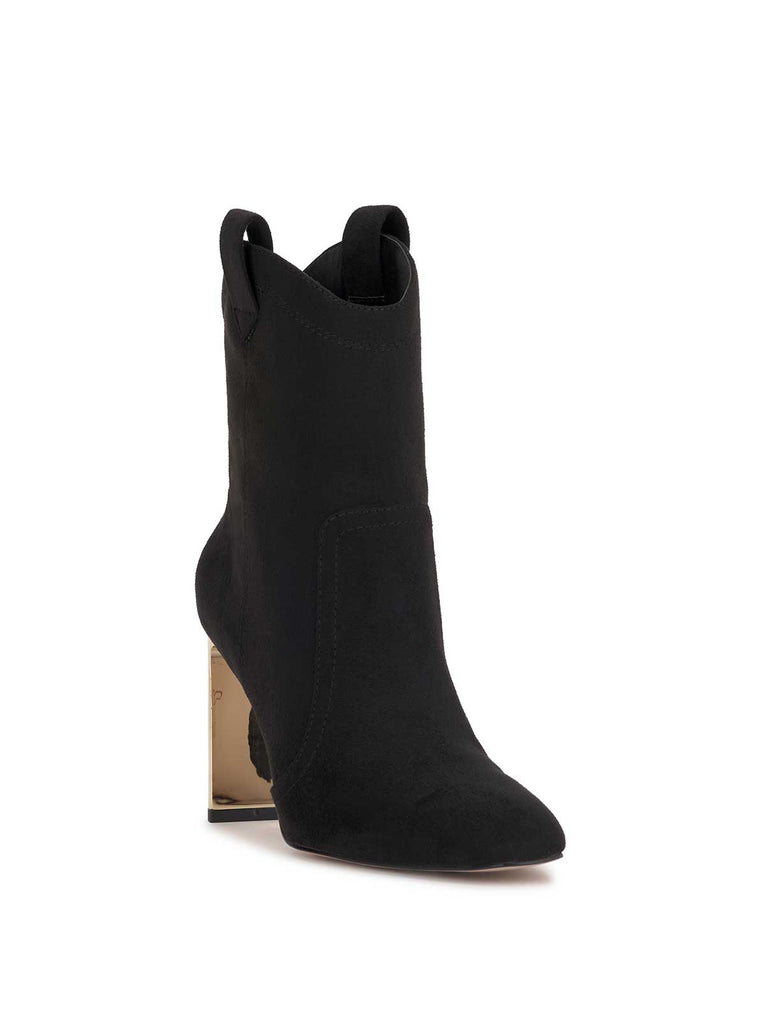 Xovira Heeled Bootie in Black Suede