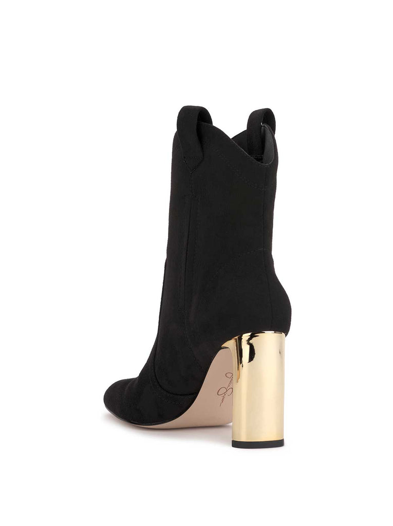 Xovira Heeled Bootie in Black Suede