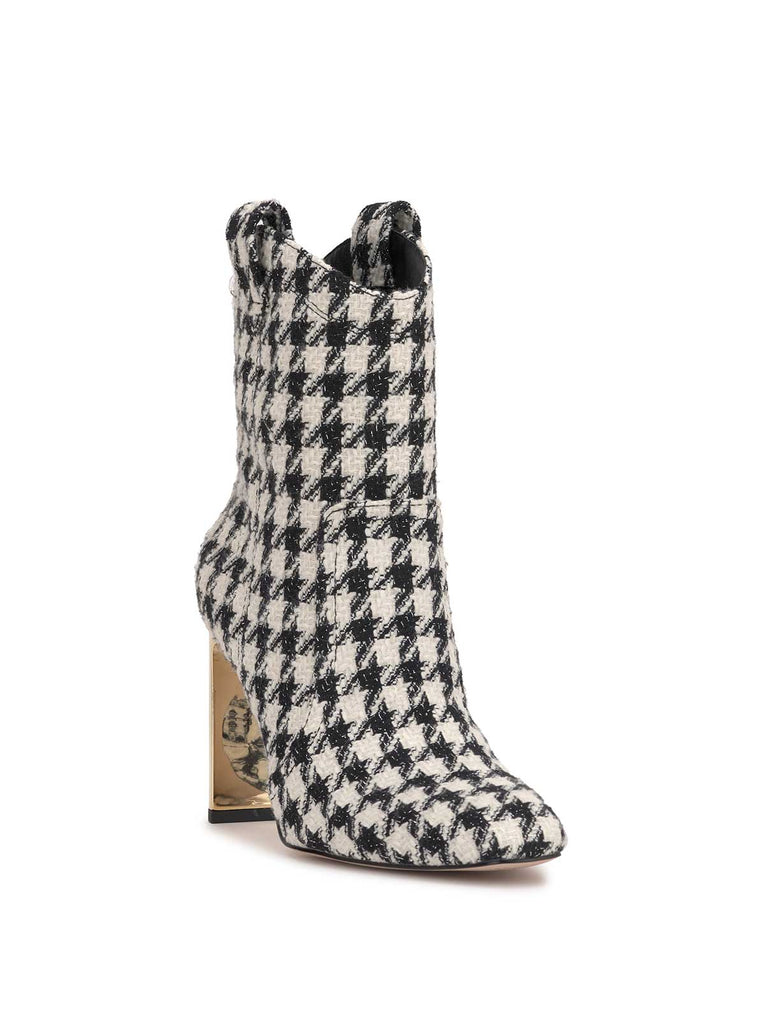 Xovira Heeled Bootie in Houndstooth