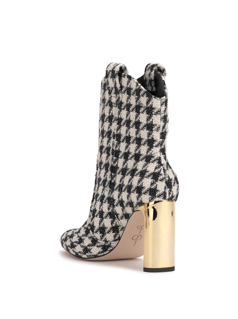 Xovira Heeled Bootie in Houndstooth