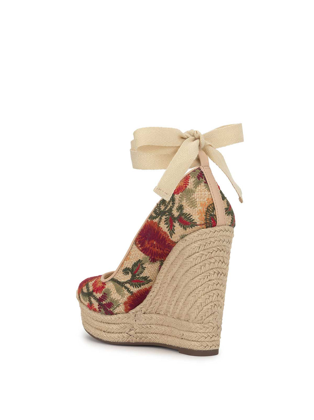 Zexie Platform Wedge in Floral Raffia