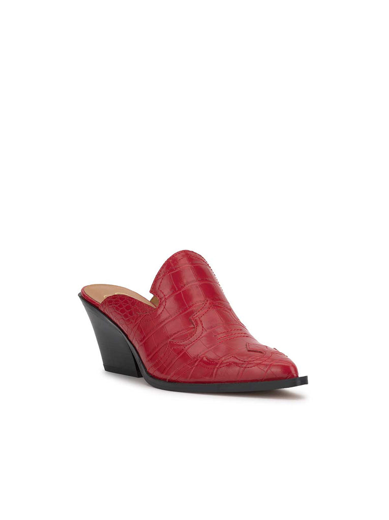 Zurina Heeled Mule in Red Muse