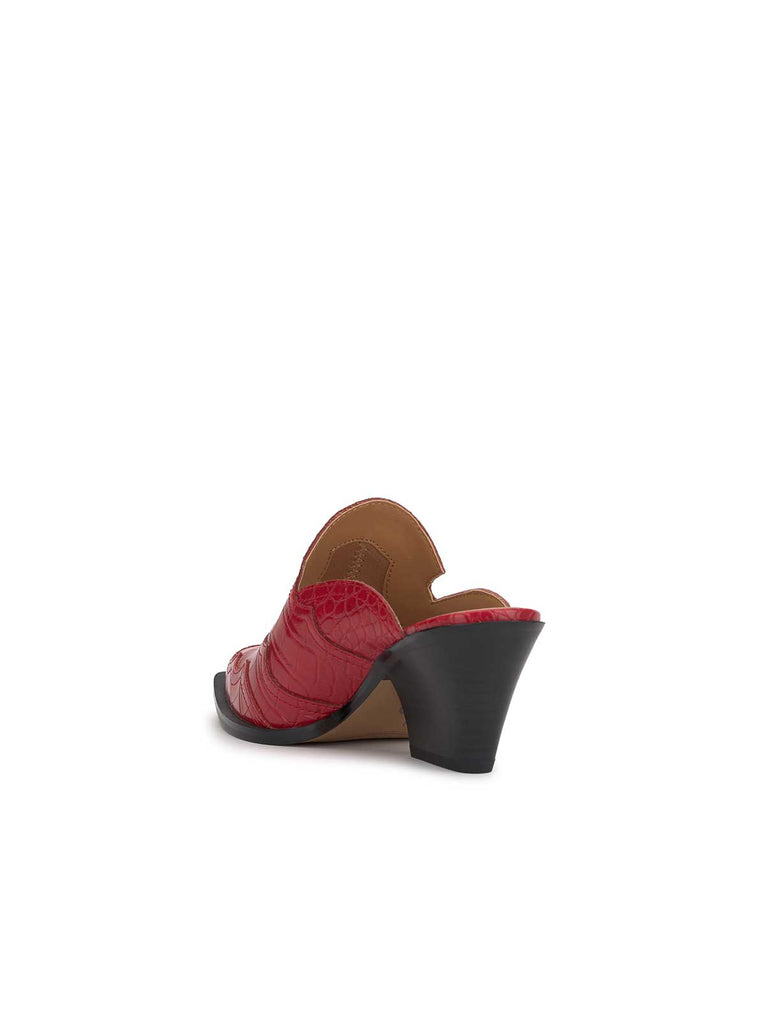 Zurina Heeled Mule in Red Muse