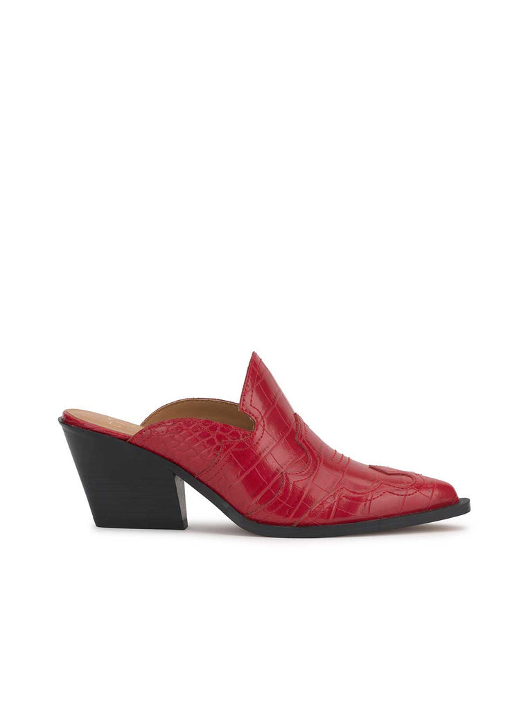 Zurina Heeled Mule in Red Muse