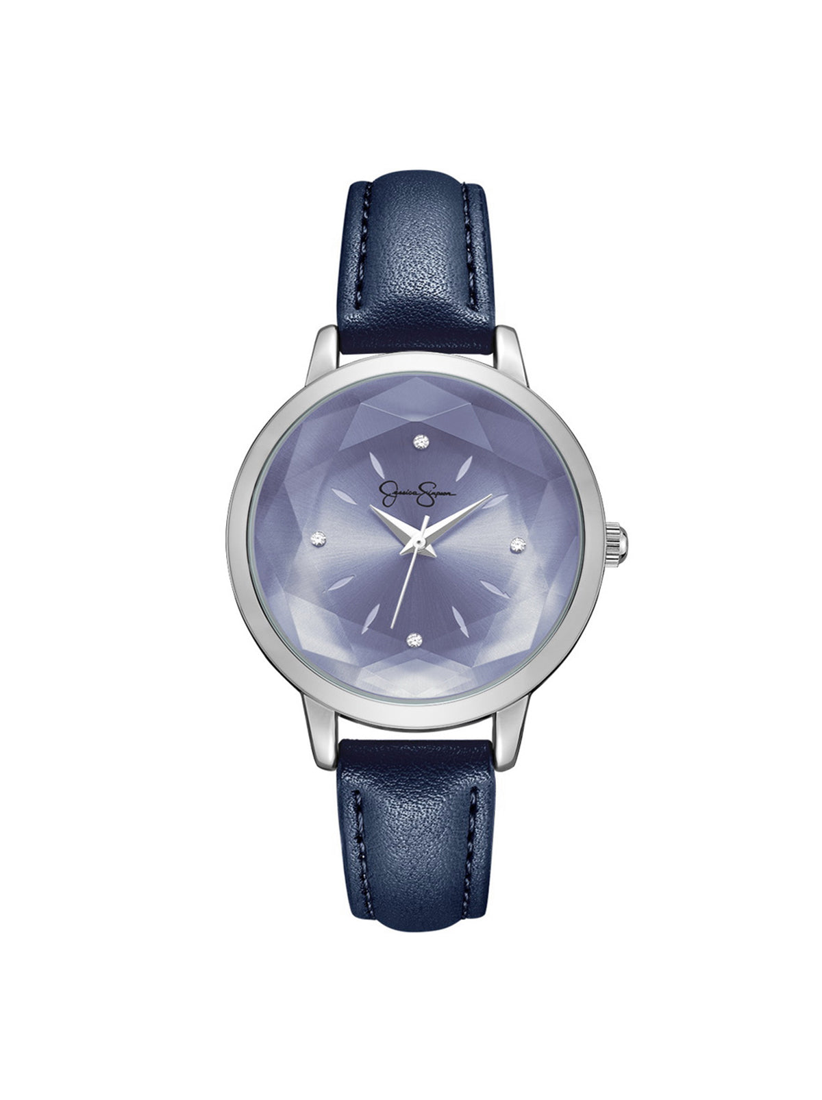 Faceted Glass Watch in Navy