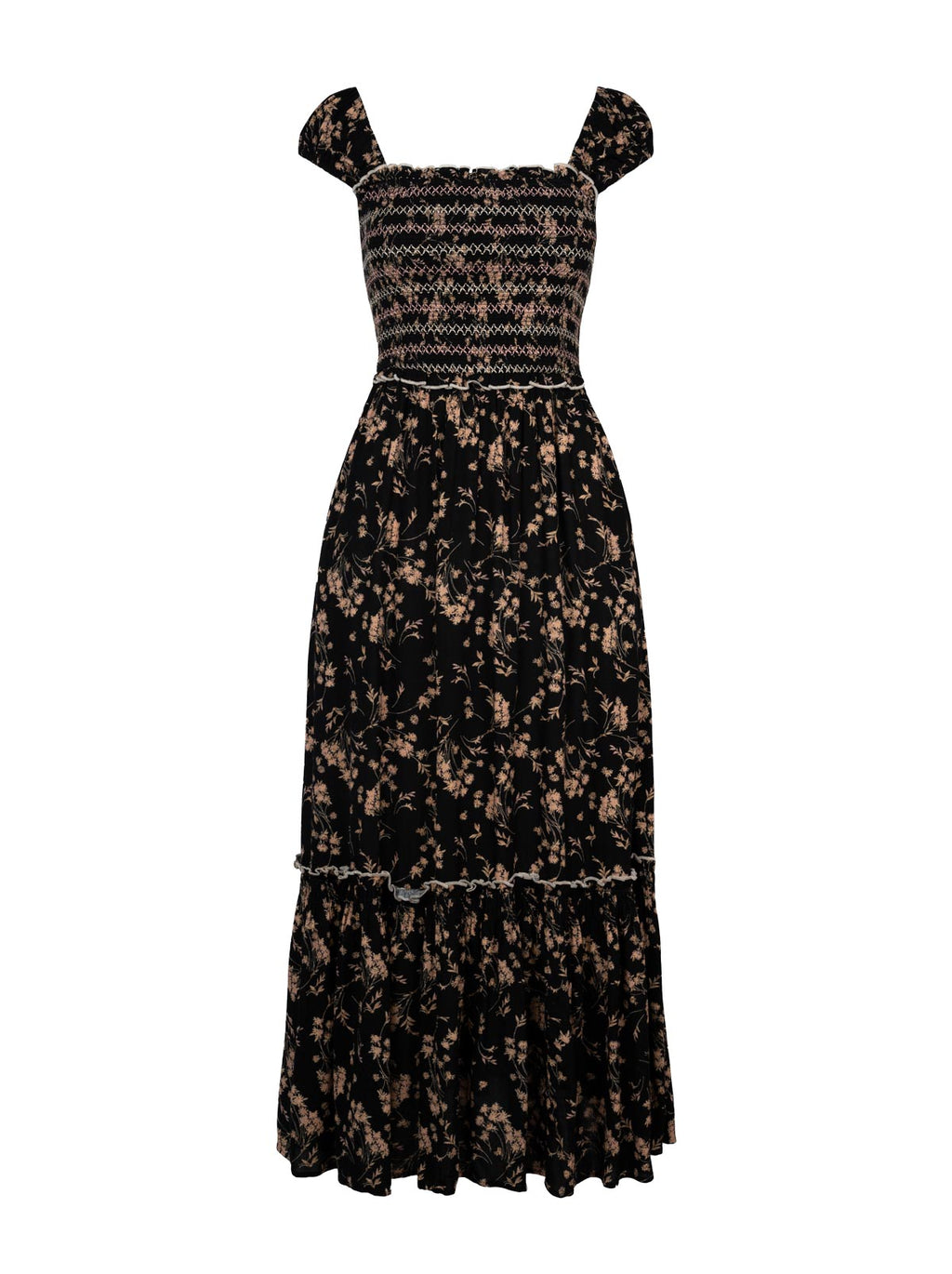 Clarice Maxi Dress in Obsidian Wispy Ditsies