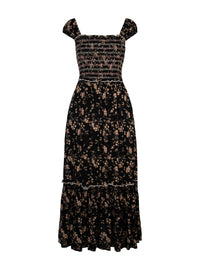 Clarice Maxi Dress in Obsidian Wispy Ditsies