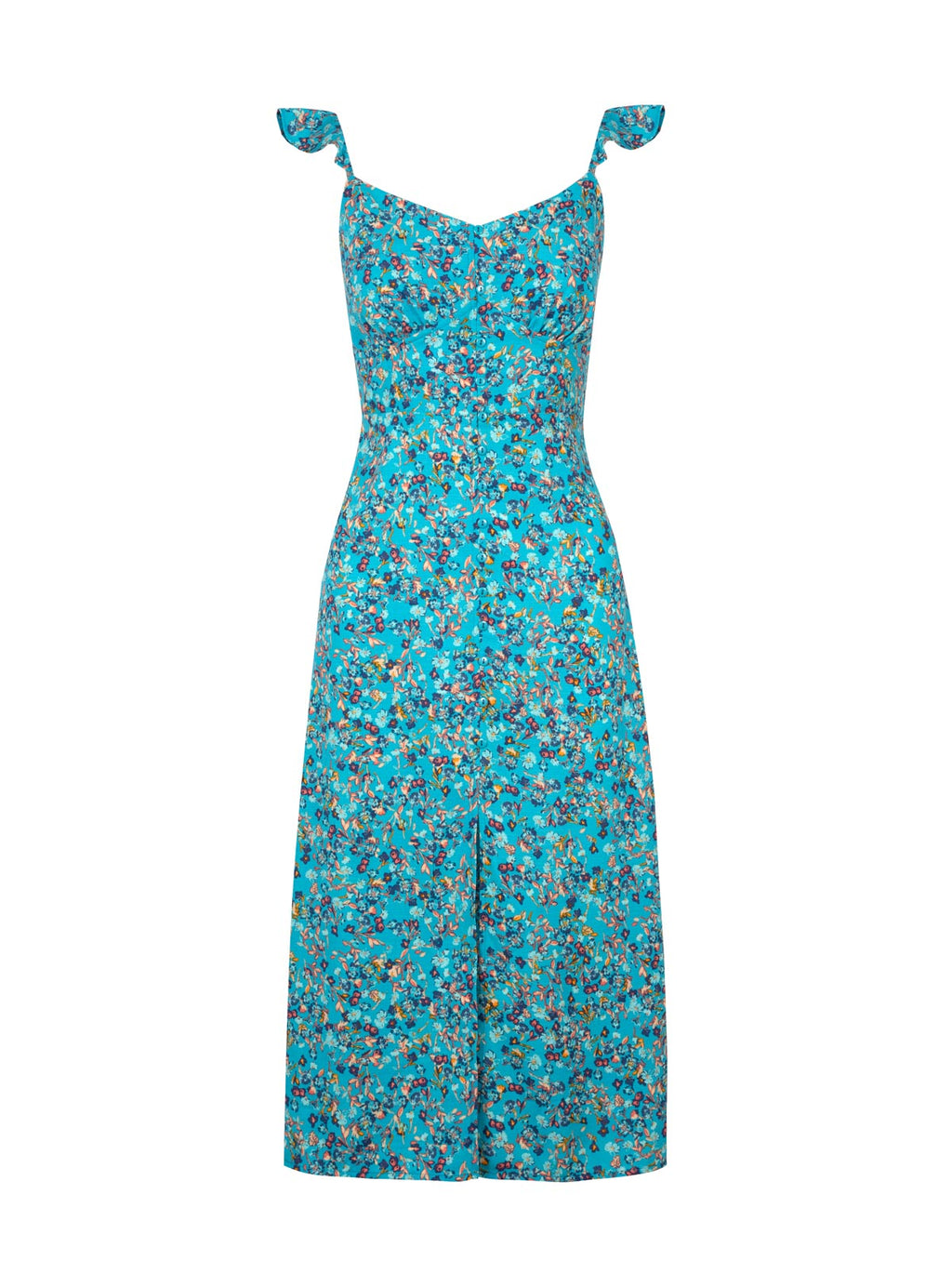 Sahira Dress in Tile Blue Acrylic Ditsy