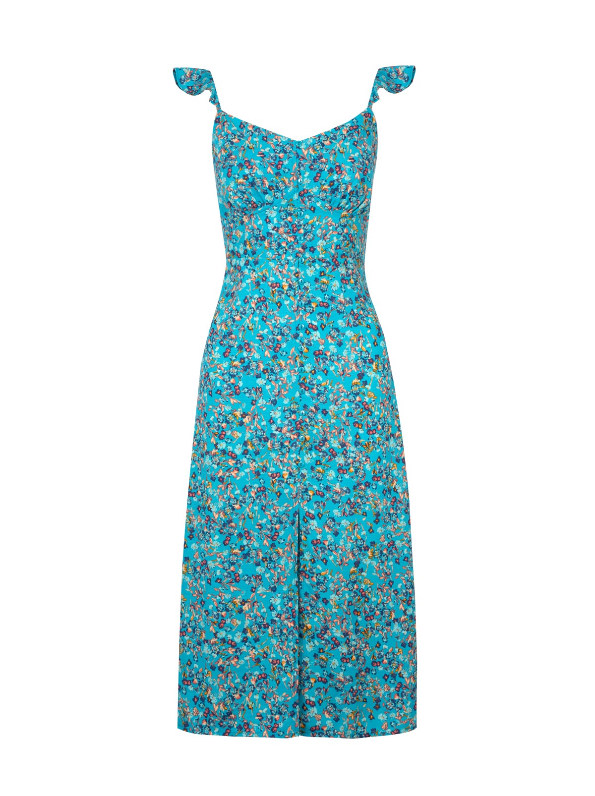 Sahira Dress in Tile Blue Acrylic Ditsy