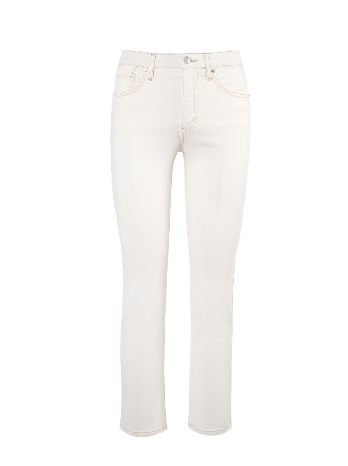 Harmony Straight High Rise Jeans in Ecru
