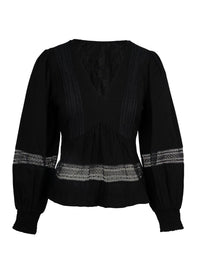Elsie Babydoll Blouse in Black