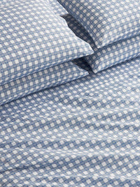 Sheet Set in Heart Gingham Blue