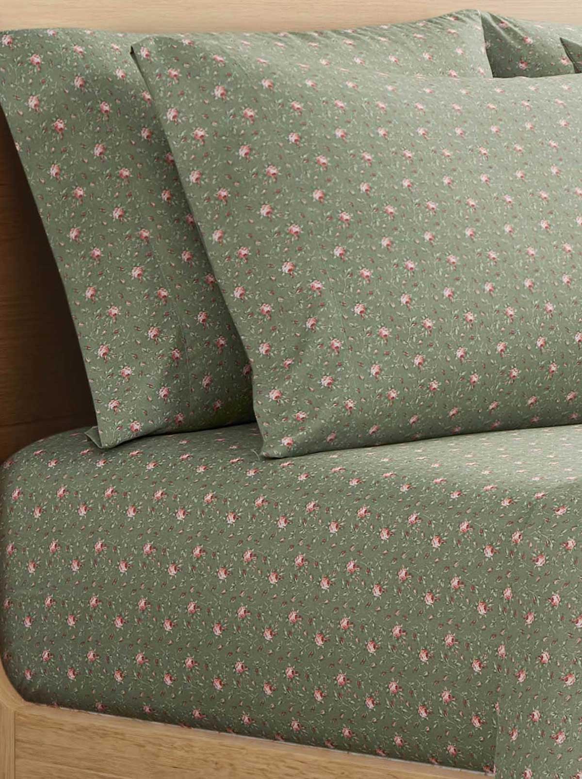 Sheet Set in Cottage Rose Sage Green