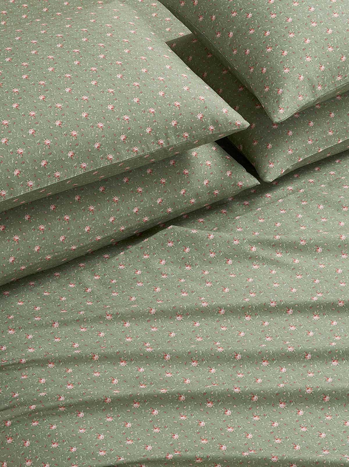 Sheet Set in Cottage Rose Sage Green