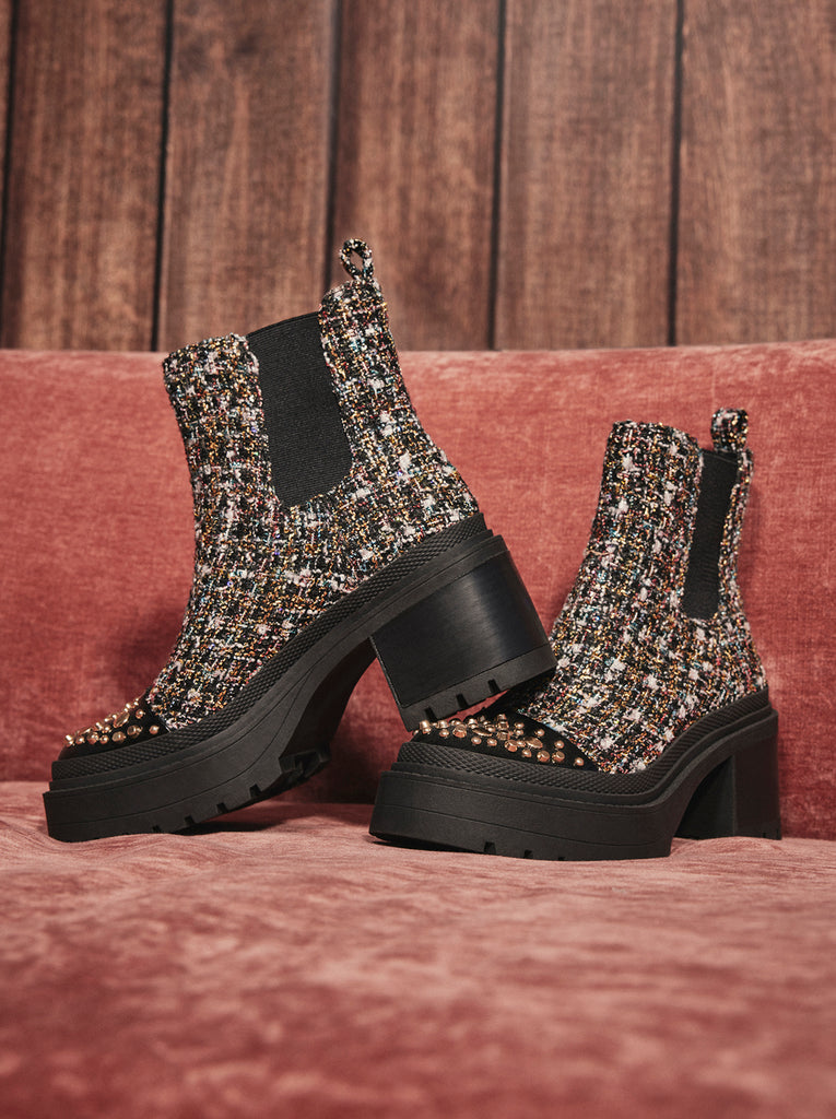 Jymmie Chelsea Boot in Tweed Sparkle