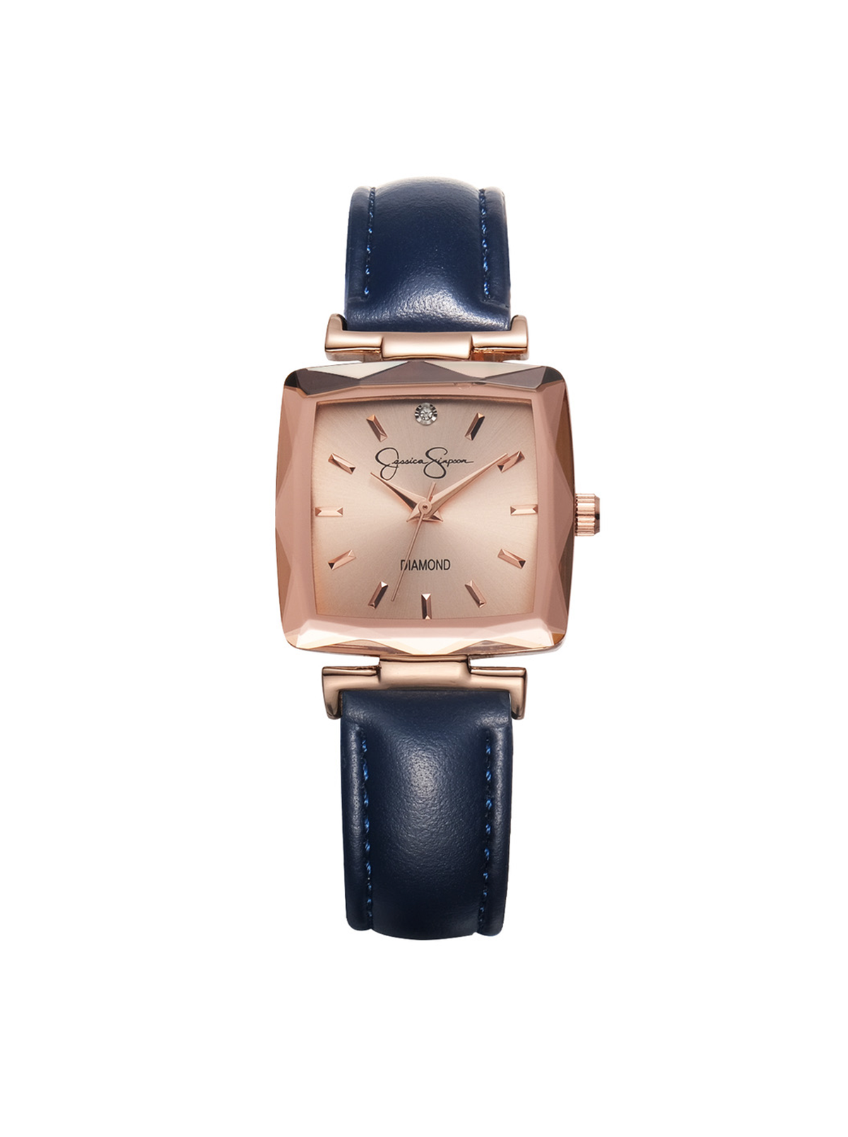 P485 L セントジョン スタッズ 刺繍 ラインストーン JKT レディース Cushion Case Strap Watch in Rose Gold Tone – Jessica Simpson