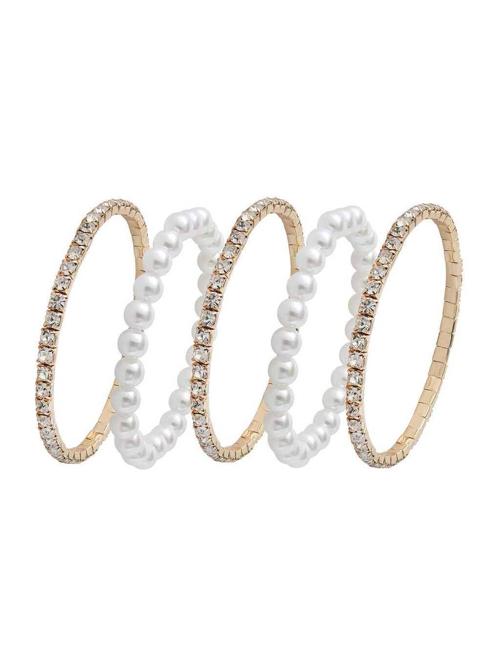 5-Piece Pearl & Tennis Bracelet Set