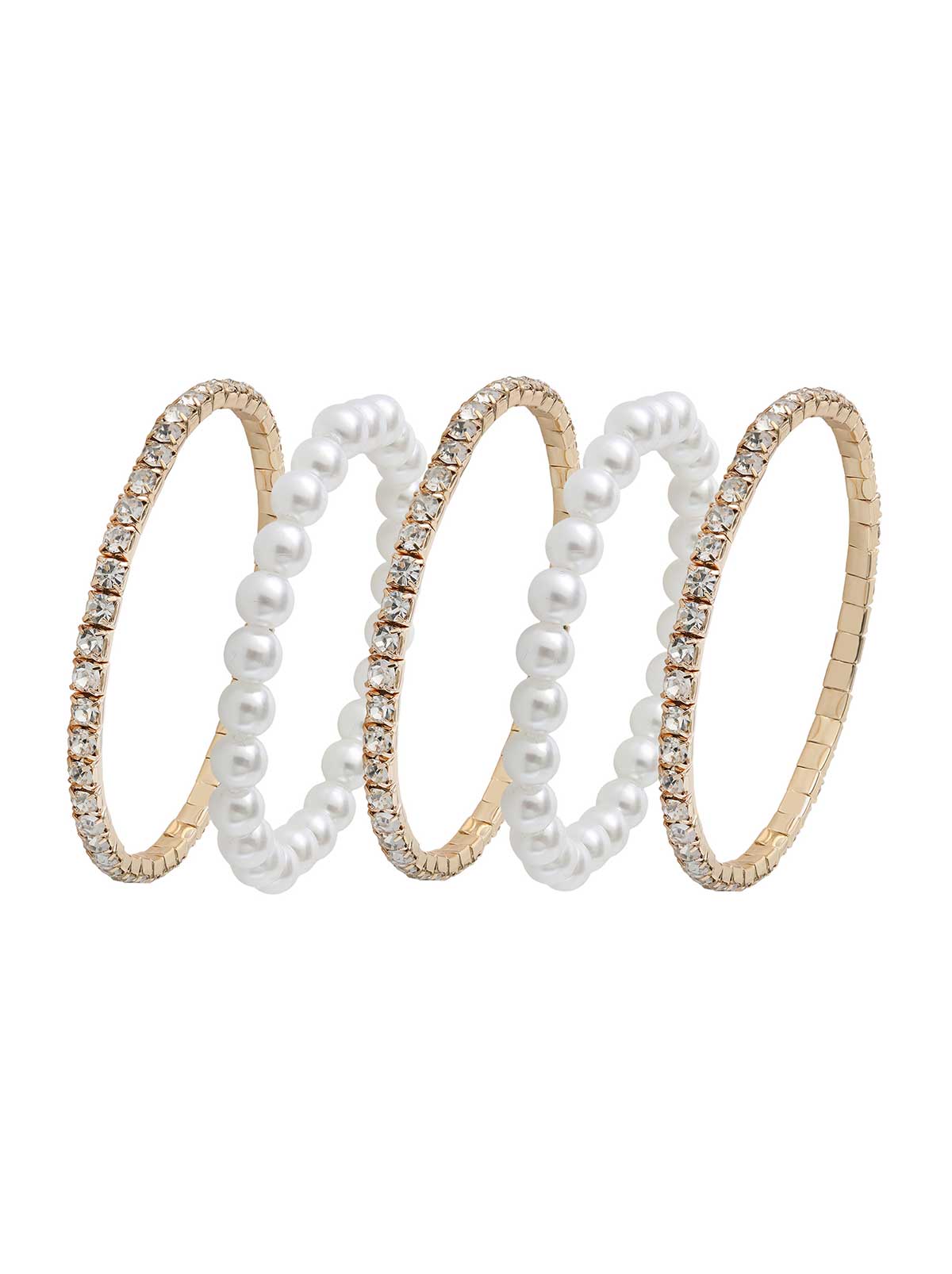 5-Piece Pearl & Tennis Bracelet Set