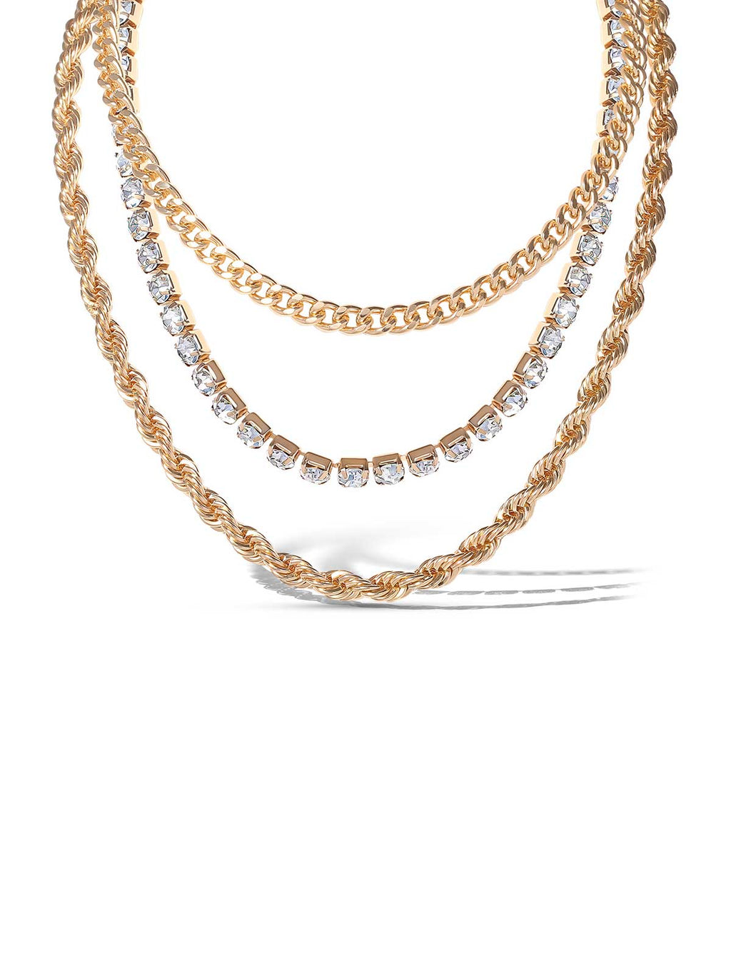 Mixed Metals Trio Necklace