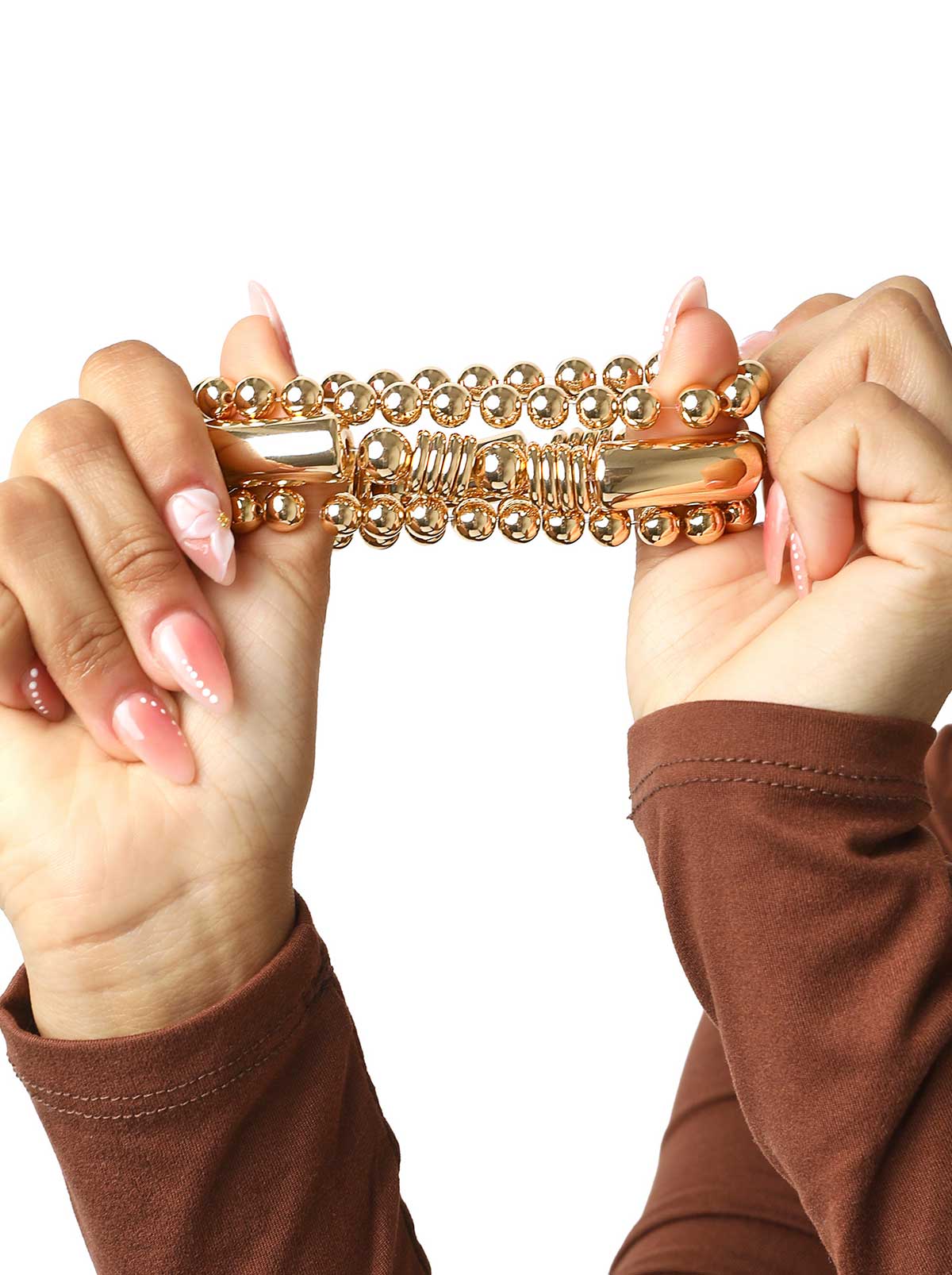 3 Stackable Gold Bracelet Set