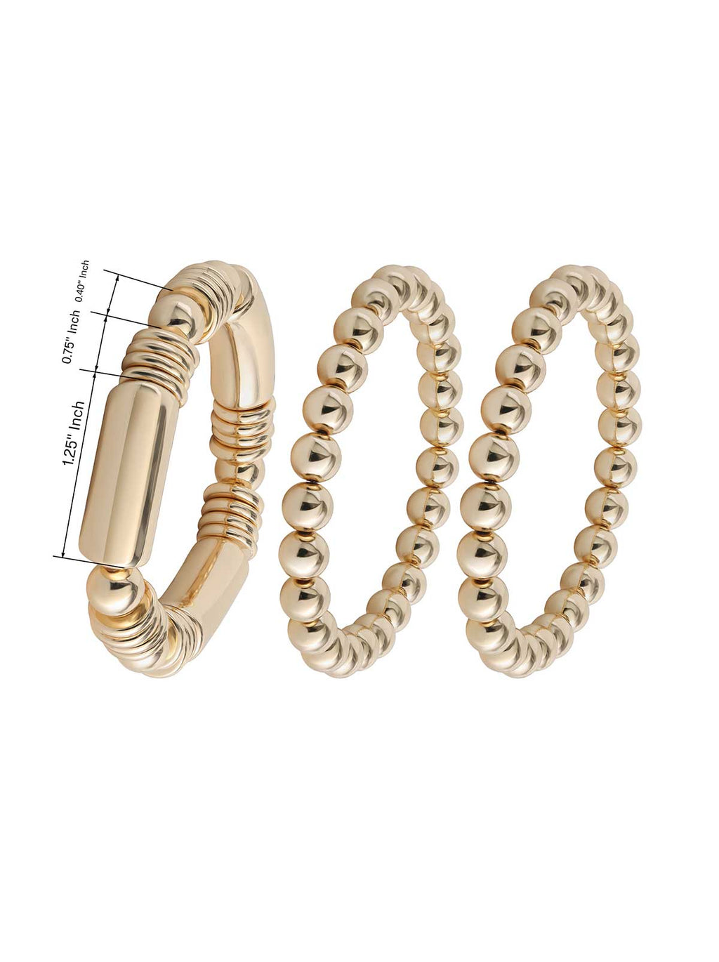 3 Stackable Gold Bracelet Set