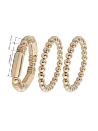 3 Stackable Gold Bracelet Set